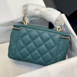 Túi Xách Chanel Vanity Siêu Cấp Màu Xanh Mạ Vàng (1)