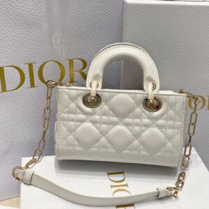 Túi Xách Dior D-Joy Mini Bag Màu Trắng Siêu Cấp Da Mịn 16.5x6x10 (1)