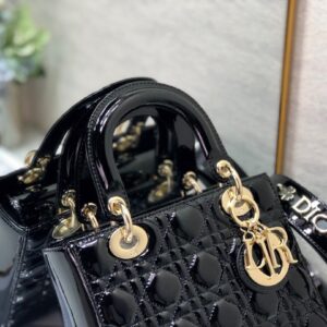 Túi Xách Dior Lady Màu Đen Da Bóng Siêu Cấp (8)