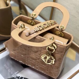 Túi Xách Dior Lady Màu Hồng Da Bóng Siêu Cấp (8)