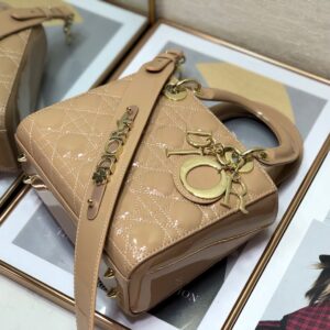Túi Xách Dior Lady Màu Hồng Da Bóng Siêu Cấp (8)