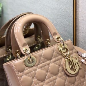Túi Xách Dior Lady Màu Hồng Da Bóng Siêu Cấp (8)