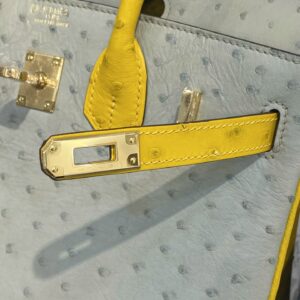 Túi Xách Hermes Birkin Da Đà Điểu Khâu Tay Siêu Cấp 25cm (2)