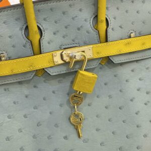 Túi Xách Hermes Birkin Da Đà Điểu Khâu Tay Siêu Cấp 25cm (2)