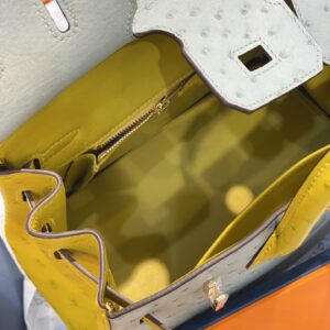 Túi Xách Hermes Birkin Da Đà Điểu Khâu Tay Siêu Cấp 25cm (2)