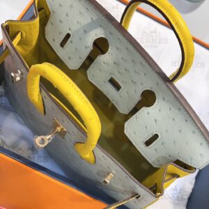 Túi Xách Hermes Birkin Da Đà Điểu Khâu Tay Siêu Cấp 25cm (2)