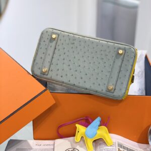 Túi Xách Hermes Birkin Da Đà Điểu Khâu Tay Siêu Cấp 25cm (2)