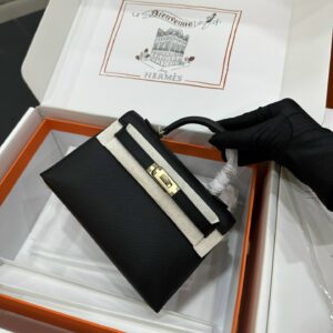 Túi Xách Hermes Kelly Siêu Cấp Màu Đen 19cm (2)
