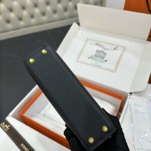 Túi Xách Hermes Kelly Siêu Cấp Màu Đen 19cm (2)