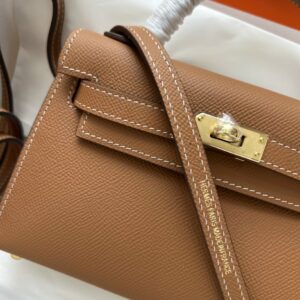 Túi Xách Hermes Kelly Siêu Cấp Màu Nâu 19cm (2)