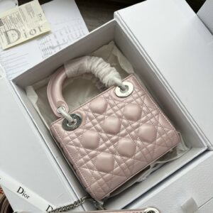 Túi Xách Lady Dior Mini Bag Siêu Cấp Màu Hồng Phấn 17cm