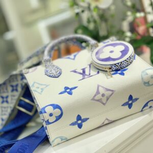 Túi Xách Louis Vuitton LV On The Go Siêu Cấp Màu Xanh 25cm (2)