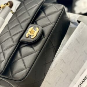 Túi Xách Nữ Chanel Hàng Hiệu Siêu Cấp Tay Cầm Gỗ 12,5x21x6cm (2)