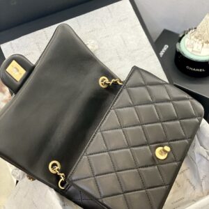 Túi Xách Nữ Chanel Hàng Hiệu Siêu Cấp Tay Cầm Gỗ 12,5x21x6cm (2)