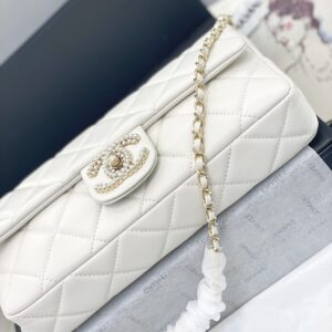 Túi Xách Nữ Hàng Hiệu Chanel Siêu Cấp Màu Trắng 25cm (1)