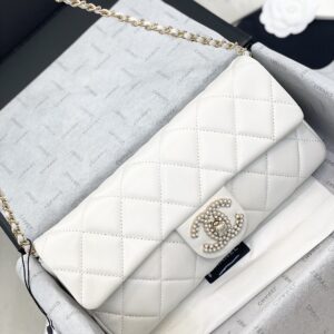 Túi Xách Nữ Hàng Hiệu Chanel Siêu Cấp Màu Trắng 25cm (1)