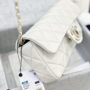 Túi Xách Nữ Hàng Hiệu Chanel Siêu Cấp Màu Trắng 25cm (5)