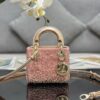 Túi Xách Nữ Hàng Hiệu Dior Siêu Cấp Màu Hồng Đính Hạt 12cm (1)