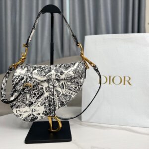 Túi Nữ Dior Saddle Siêu Cấp Bộ Khóa Vàng Sáng Bóng 25x20x6.5cm