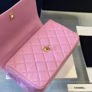 Túi Nữ Chanel Handle Hàng Hiệu Quai Cầu Vồng Cao Màu Hồng 22x21cm