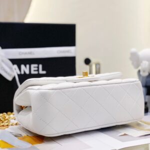 Túi Xách Nữ Hàng hiệu Chanel Charm Siêu Cấp Hoa Trà White 20cm