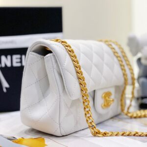 Túi Xách Nữ Hàng hiệu Chanel Charm Siêu Cấp Hoa Trà White 20cm