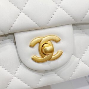 Túi Xách Nữ Hàng hiệu Chanel Charm Siêu Cấp Hoa Trà White 20cm
