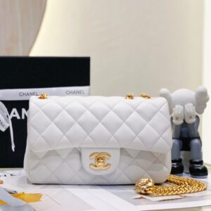 Túi Xách Nữ Hàng hiệu Chanel Charm Siêu Cấp Hoa Trà White 20cm