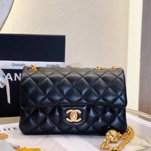 Túi Xách Nữ Hàng hiệu Chanel Charm Siêu Cấp Dây Xích Vàng Gold 20cm