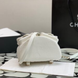 Balo Nữ Hàng Hiệu Chanel Siêu Cấp Bản Đẹp Màu Trắng 20.5x20x11.5cm