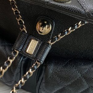 Balo Nữ Hàng Hiệu Chanel Siêu Cấp Bản Đẹp Màu Đen 20.5x20x11.5cm