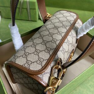 Túi Xách Nữ Hàng Hiệu Gucci 1955 Siêu Cấp Quai Cầm Màu Nâu 23x16x12cm