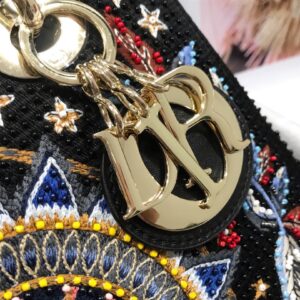 Túi Xách Nữ Hàng Hiệu Dior Lady Siêu cấp Họa Tiết Đính Cườm 24cm