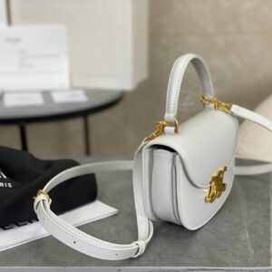 Túi Xách Nữ Hàng Hiệu Celine Handle Siêu Cấp Màu Trắng 15.5x11.5x5cm