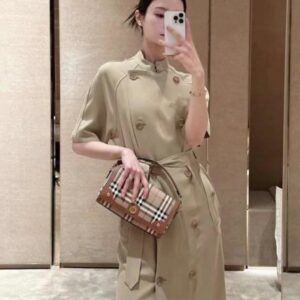 Túi Xách Nữ Hàng Hiệu Burberry Siêu cấp Họa Tiết Canvas 24x8x14cm