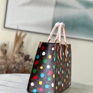 Túi Xách Nữ Hàng Hiệu Louis Vuitton LV On The Go Siêu Cấp Họa Tiết Chấm Bi 35x28cm