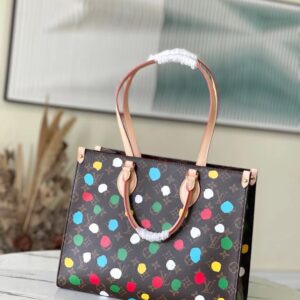 Túi Xách Nữ Hàng Hiệu Louis Vuitton LV On The Go Siêu Cấp Họa Tiết Chấm Bi 35x28cm