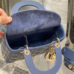 Túi Xách Nữ Hàng Hiệu Dior Lady Khóa Vàng Khắc Logo 20cm