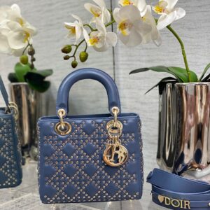 Túi Xách Nữ Hàng Hiệu Dior Lady Khóa Vàng Khắc Logo 20cm