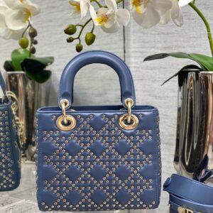 Túi Xách Nữ Hàng Hiệu Dior Lady Khóa Vàng Khắc Logo 20cm