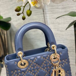 Túi Xách Nữ Hàng Hiệu Dior Lady Khóa Vàng Khắc Logo 20cm