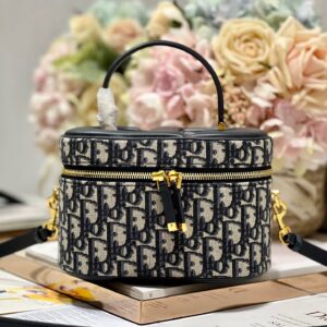 Túi Xách Nữ Hàng Hiệu Dior Travel Họa Tiết Khóa Vàng 20x12x14cm