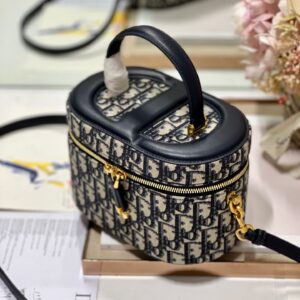 Túi Xách Nữ Hàng Hiệu Dior Travel Họa Tiết Khóa Vàng 20x12x14cm