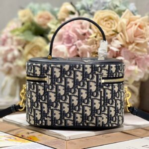 Túi Xách Nữ Hàng Hiệu Dior Travel Họa Tiết Khóa Vàng 20x12x14cm