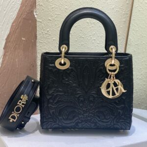 Túi Xách Nữ Hàng Hiệu Dior Lady Họa Tiết Hoa Văn Bắt Mắt 20cm