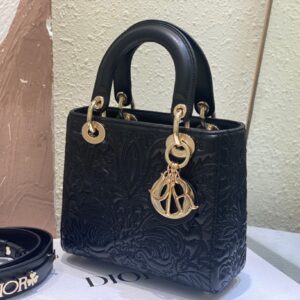 Túi Xách Nữ Hàng Hiệu Dior Lady Họa Tiết Hoa Văn Bắt Mắt 20cm