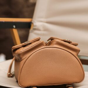 Balo Siêu Cấp Chanel Mini Màu Nâu Trà Sữa 18cm (2)