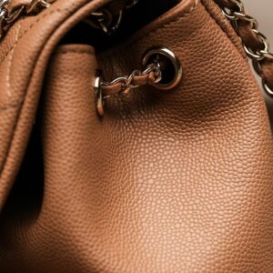 Balo Siêu Cấp Chanel Mini Màu Nâu Trà Sữa 18cm (2)