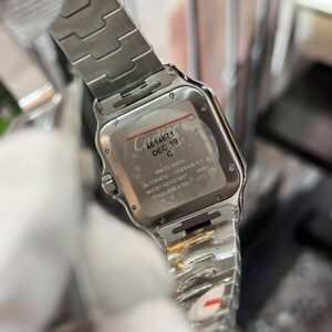 Cartier Santos Độ Kim Cương Moissanite Mặt Xanh Dương BV Factory (6)