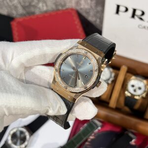 Đồng Hồ Hublot Classic Fusion King Gold Gray Dial Độ Moissanite 42mm (3)